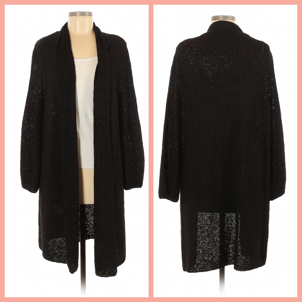 Vetiver textured longline cardigan